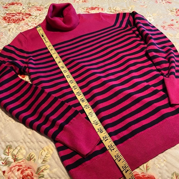 NWOT Talbots Knit Turtleneck, S, Magenta/Black - Picture 6 of 6